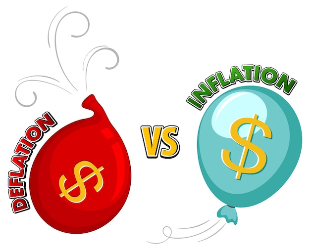 Kostenloser Vektor inflation vs. deflation mit ballons