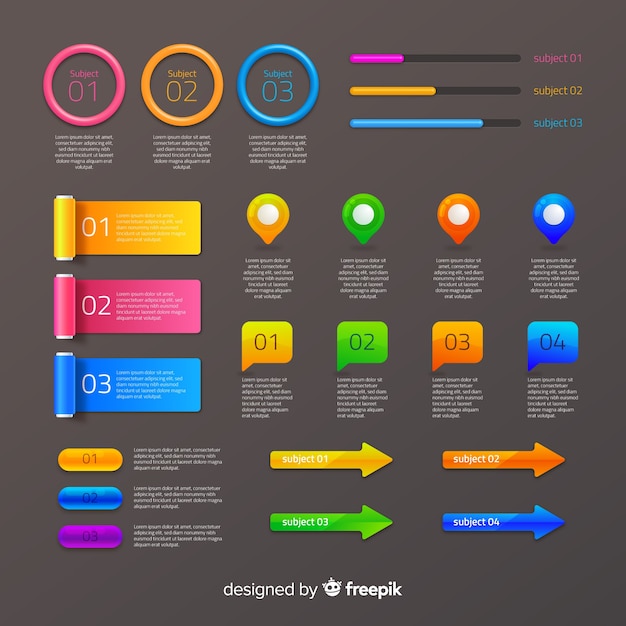 Kostenloser Vektor infografic elementsammlung