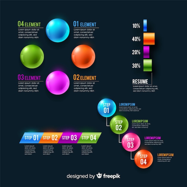 Kostenloser Vektor infografic elementsammlung