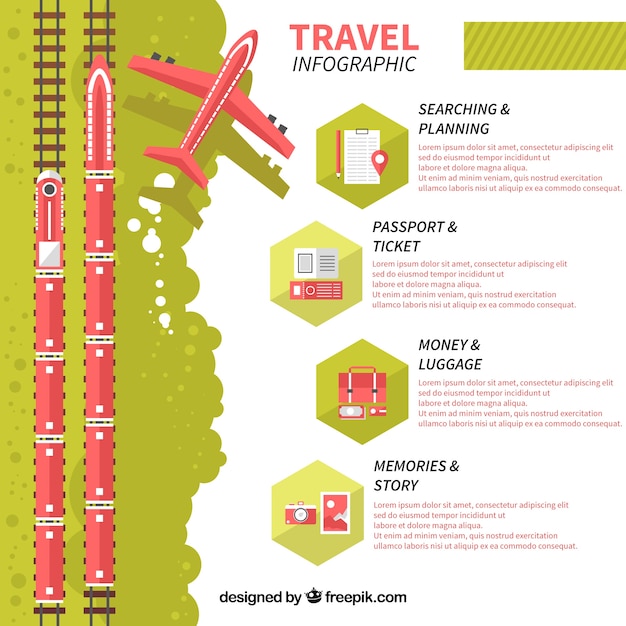 Kostenloser Vektor infografic mit reise-design