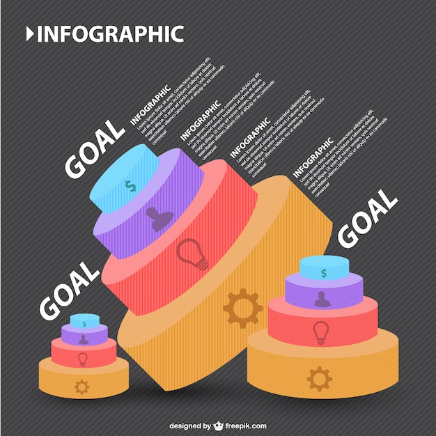 Kostenloser Vektor infografik 3d-geometrischen darstellung