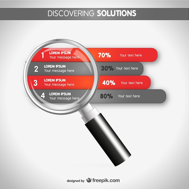 Kostenloser Vektor infografik-design-strategie lupe