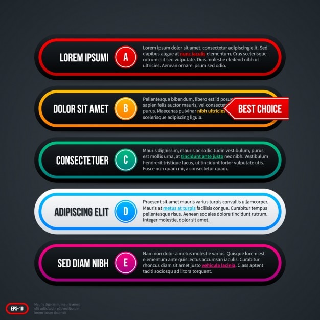 Kostenloser Vektor infografik elegante optionen