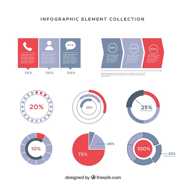 Kostenloser Vektor infografik-elemente im flachen design