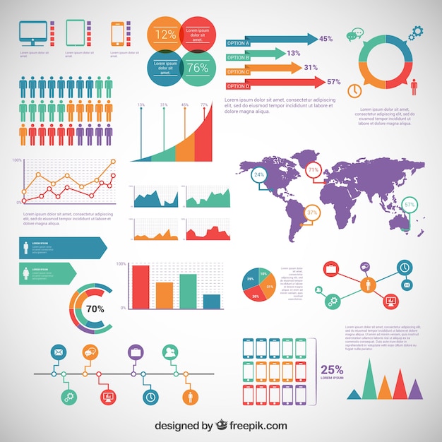 Infografik-Elemente zu packen