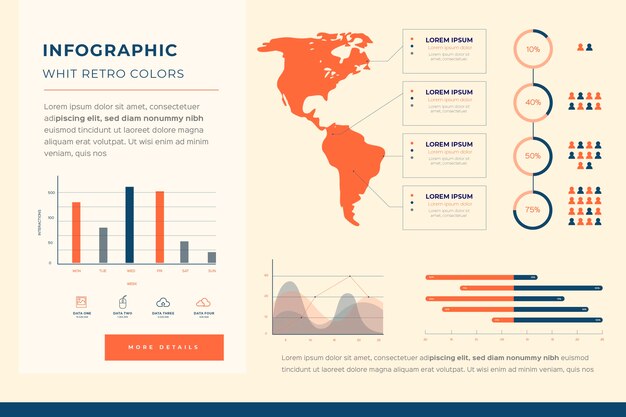 Infografik mit Retro-Farben-Konzept