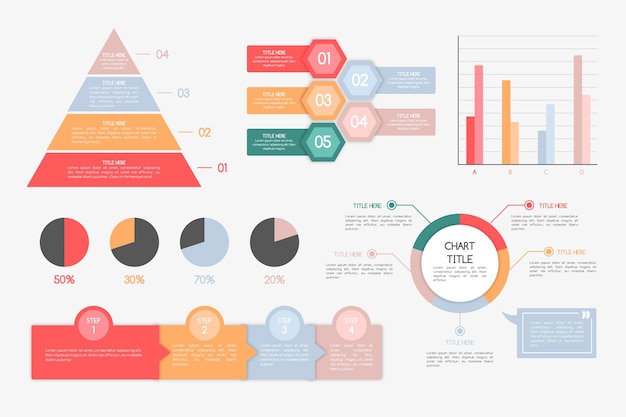 Kostenloser Vektor infografik mit retro-farben und flaches design