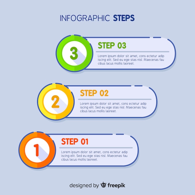 Infografik-schritte-konzept im flachen stil