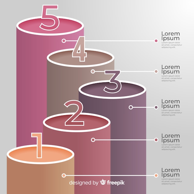 Kostenloser Vektor infografik-schritte-konzept im flachen stil