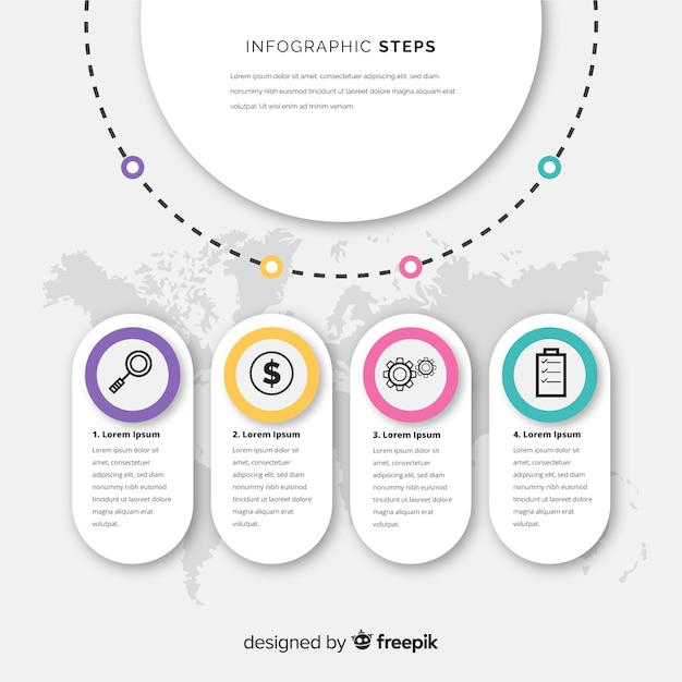Infografik-schritte-konzept im flachen stil