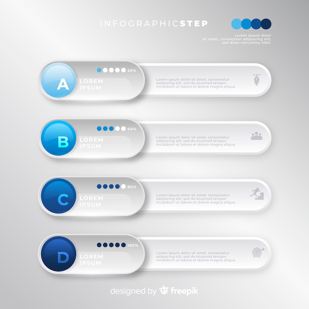 Kostenloser Vektor infografik-schritte