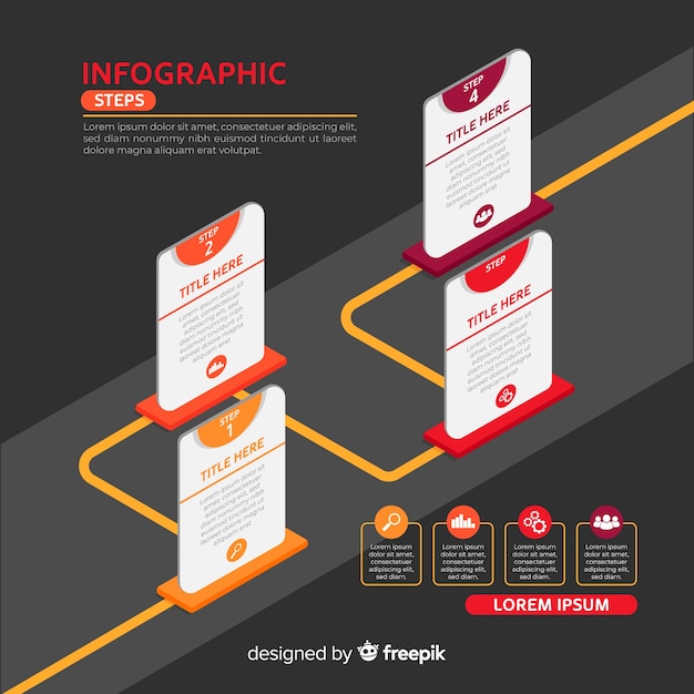 Kostenloser Vektor infografik-schritte