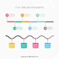 Kostenloser Vektor infografik timeline in flaches design