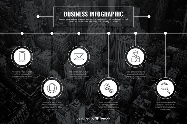 Infografik-Vorlage für das Geschäft mit Foto