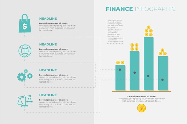 Kostenloser Vektor infografik-vorlage für finanzen