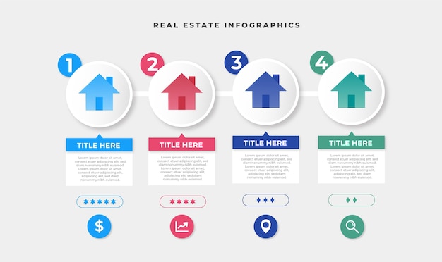 Infografik-vorlage für flache immobilien