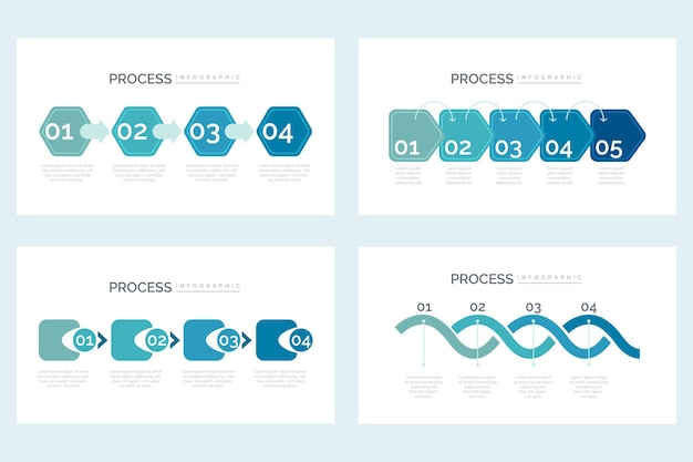 Infografik-vorlage für flachen prozess process