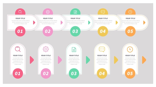 Kostenloser Vektor infografik-vorlage für flachen prozess process