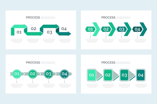 Kostenloser Vektor infografik-vorlage für flachen prozess process