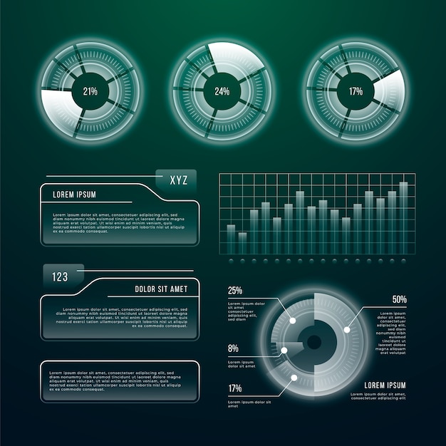 Kostenloser Vektor infografik-vorlage für futuristische technologie