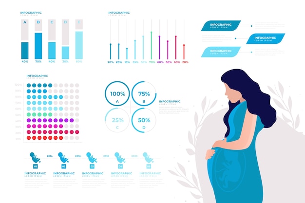 Kostenloser Vektor infografik-vorlage für geburtenrate