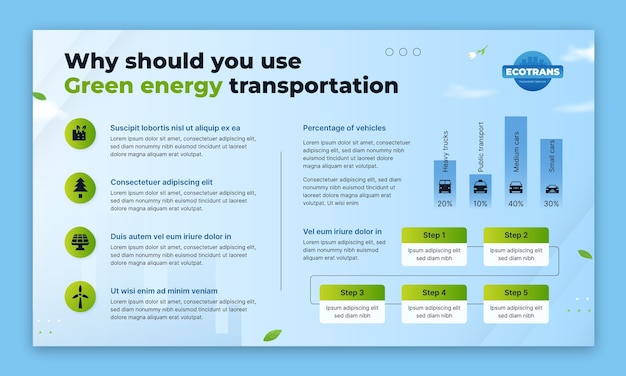 Kostenloser Vektor infografik-vorlage für transport und beförderung