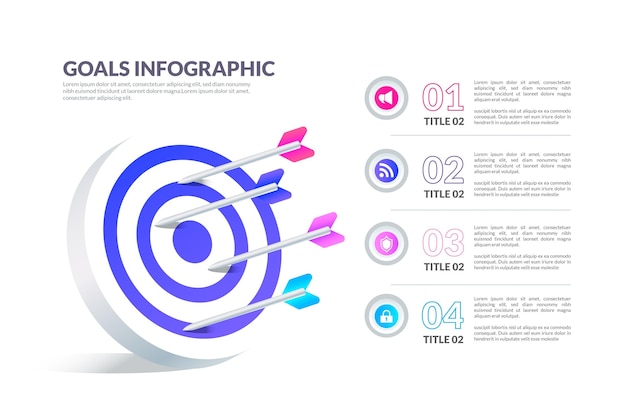 Kostenloser Vektor infografik-vorlage für ziele