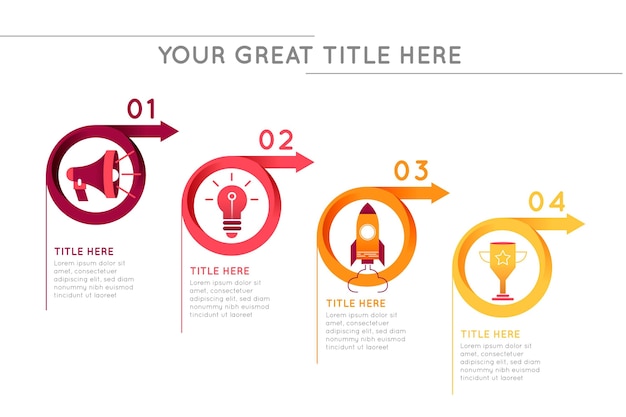 Infografik vorlage mit schritten