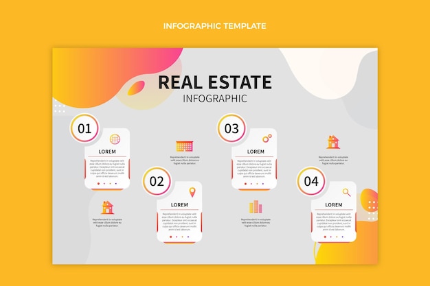 Kostenloser Vektor infografik zu gradientenimmobilien