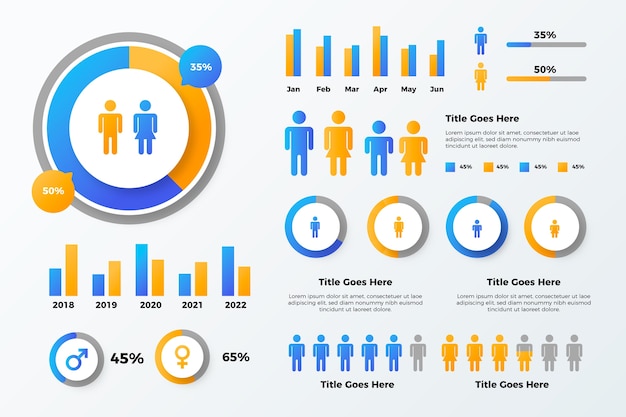 Kostenloser Vektor infografik zum demografischen verlaufsdiagramm