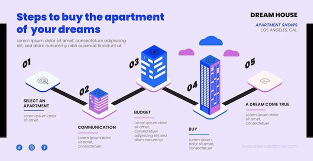 Infografik zum isometrischen architekturprojekt