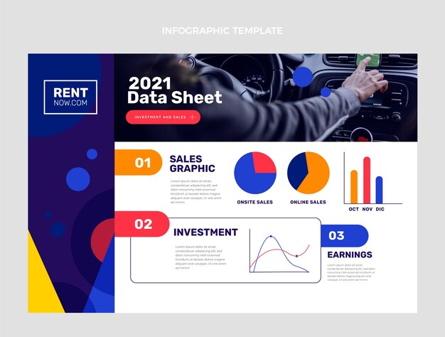 Infografik zur Autovermietung im flachen Design