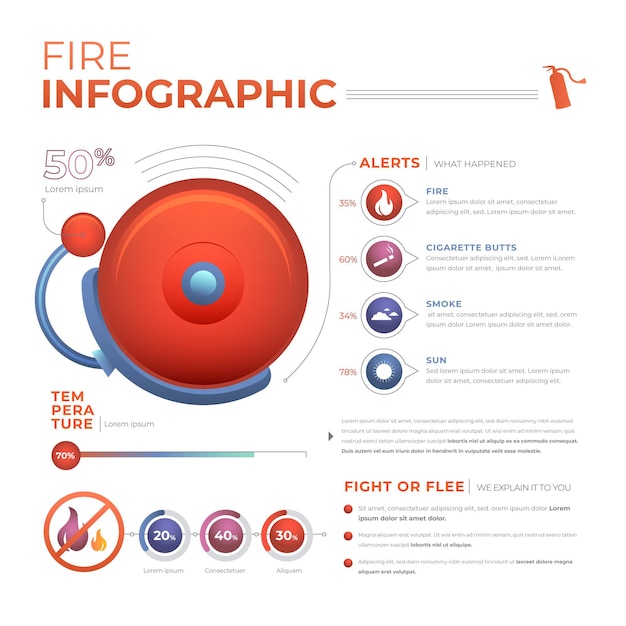 Infografikvorlage für gradientenfeuer