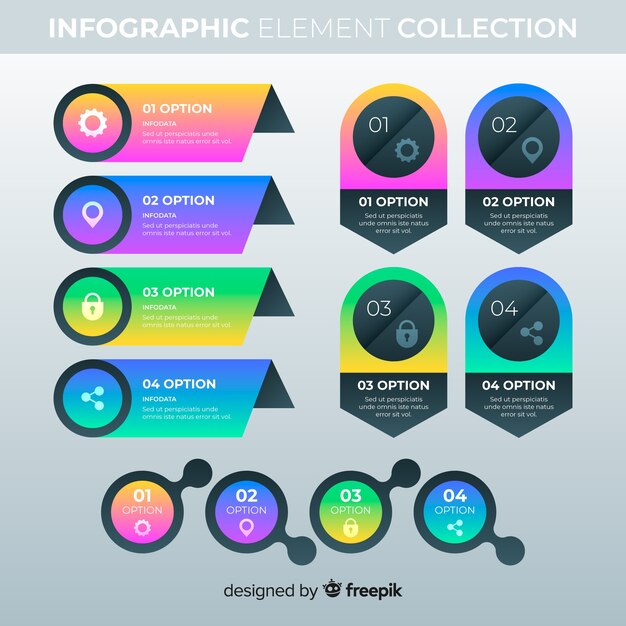 Infografische Elemente mit Farbverlauf