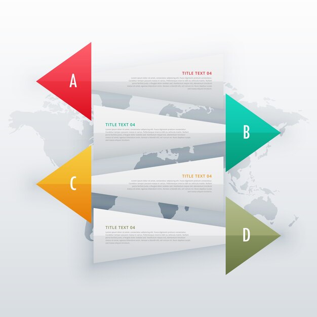 Infografische kreative Banner vier Schritte Workflow Design Vorlage
