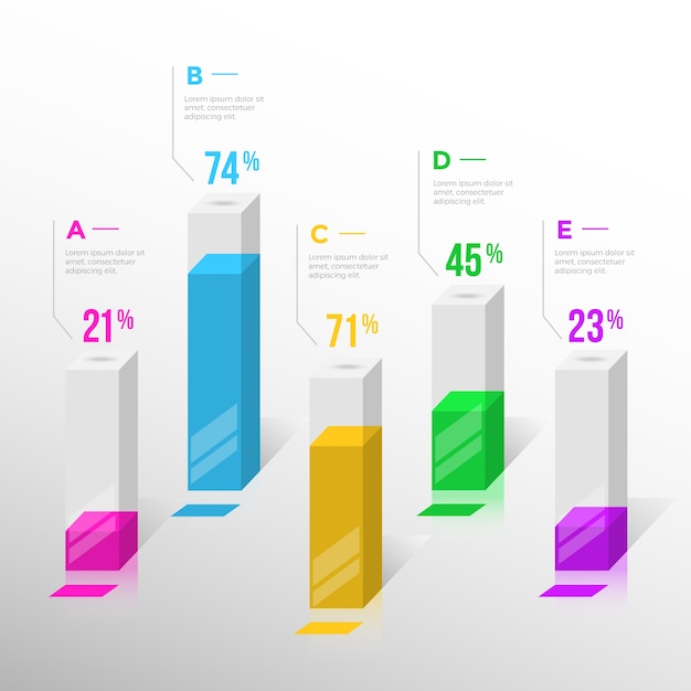 Infographic design der stangen 3d