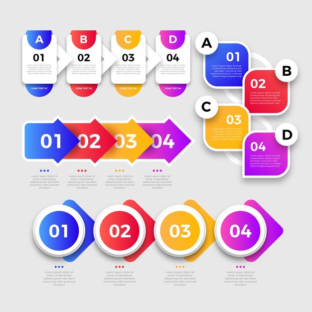 Infographic elemente der unbedeutenden bunten steigung