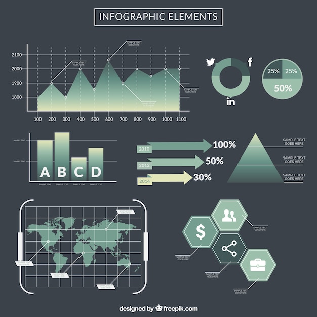 Kostenloser Vektor infographic elemente set