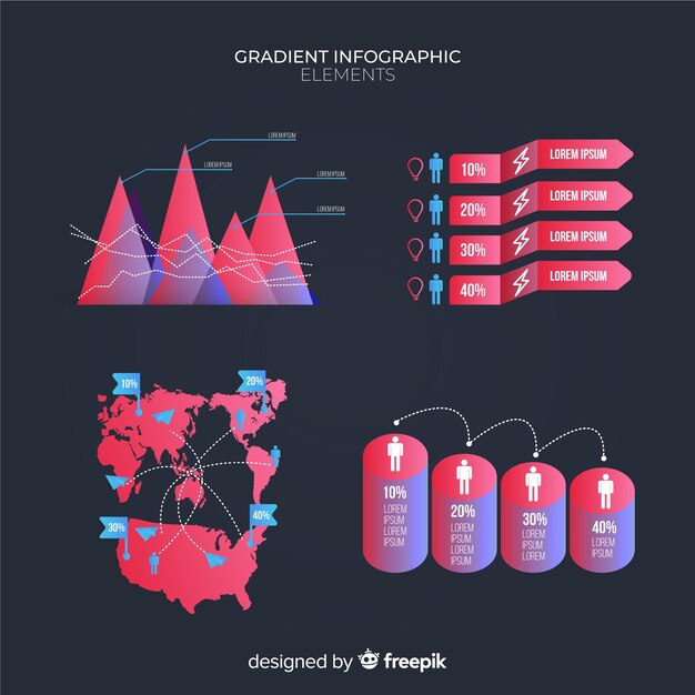 Infographic Elementsammlung der Steigung