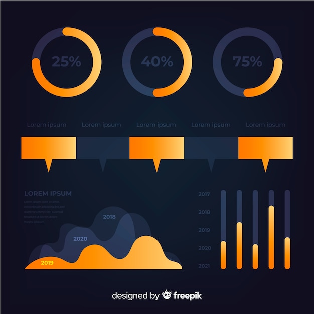 Infographic elementsammlung der steigung