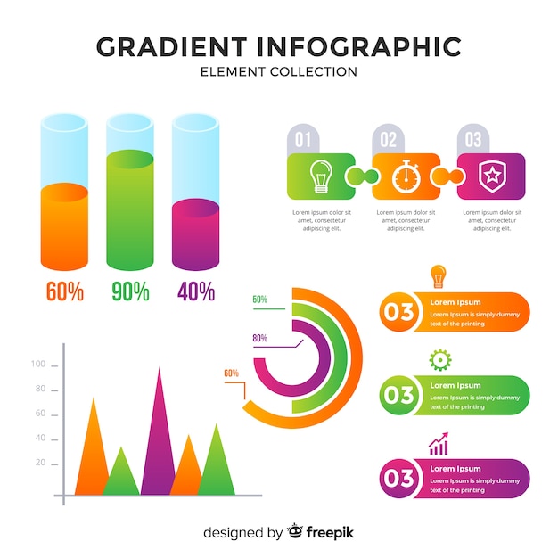 Infographic elementsammlung der steigung