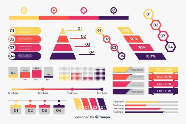 Kostenloser Vektor infographic elementsammlung des flachen designs