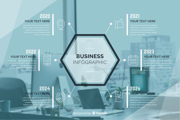 Infographic flaches Design des Geschäfts mit Foto