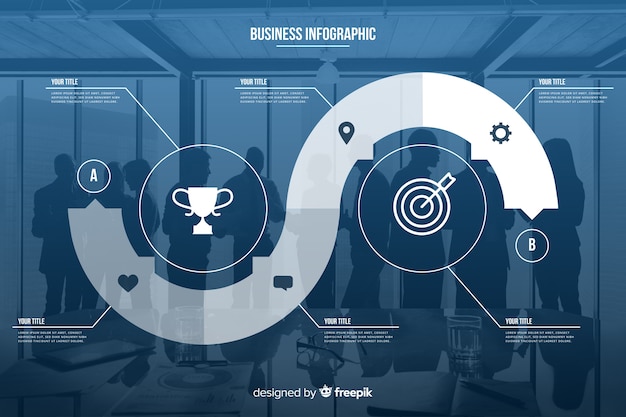 Infographic Schablone des Geschäfts mit Foto