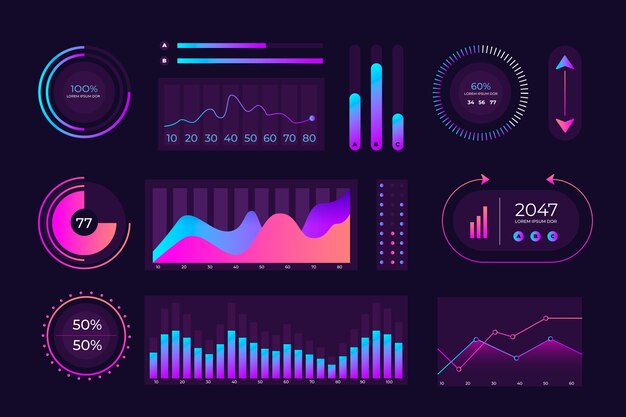 Infographik Dashboard Elementsammlung