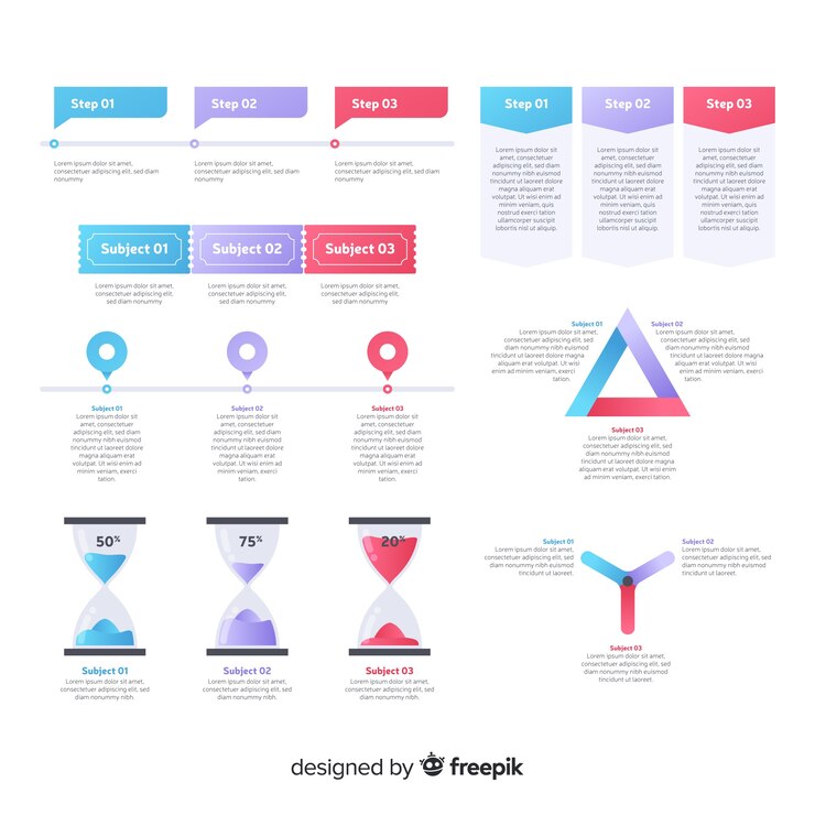 Kostenlose Vektor infographik element collectio