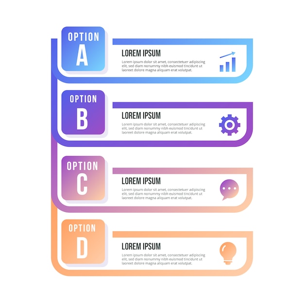 Infographik element mit schritten gesetzt