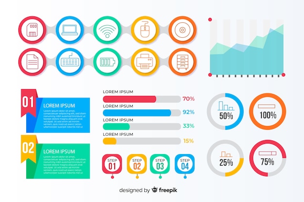 Infographik elemente sammlung im flachen stil