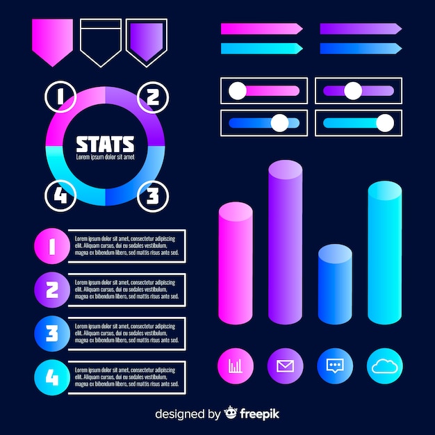 Kostenloser Vektor infographik elementsammlung