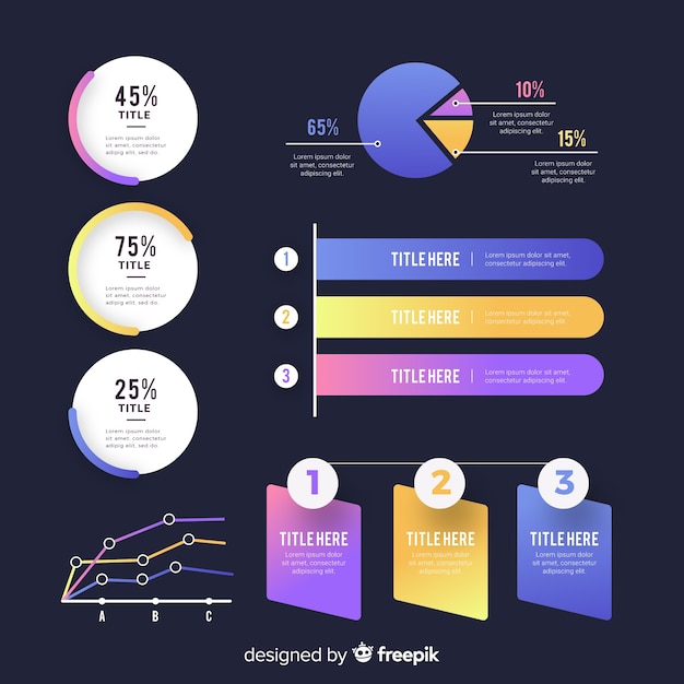 Kostenloser Vektor infographik elementsammlung